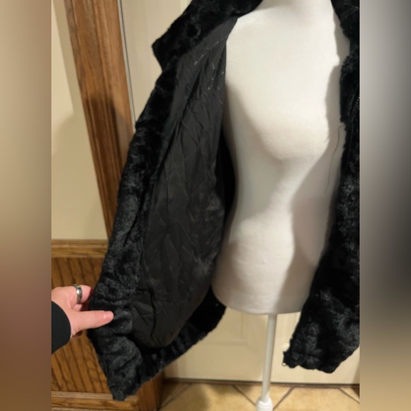 Dugcew Black Faux Fur Zip-Up Jacket • Fluffy Fleece • Women’s Size XL - Picture 7 of 8